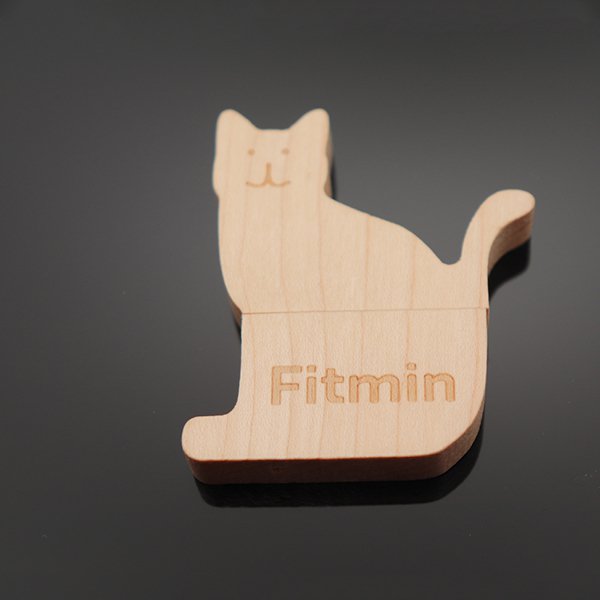 可愛貓咪造型木製隨身碟_1